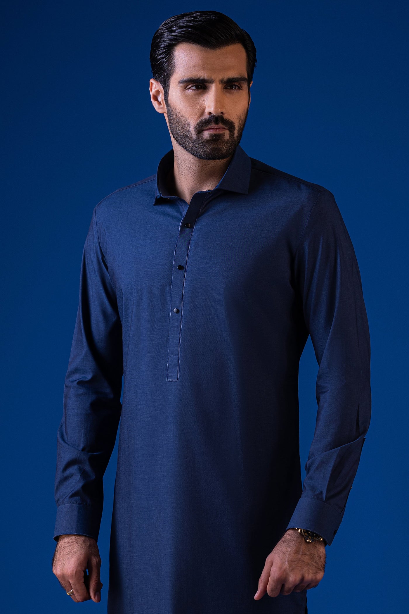 Cotton Prussian Blue Kurta Trouser - Cast & Crew