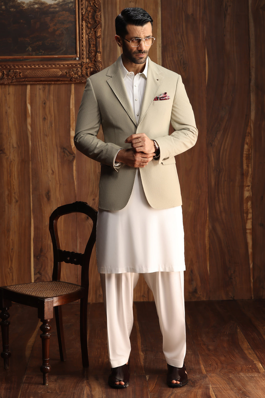 Blended Off White Shalwar Kameez - Cast & Crew