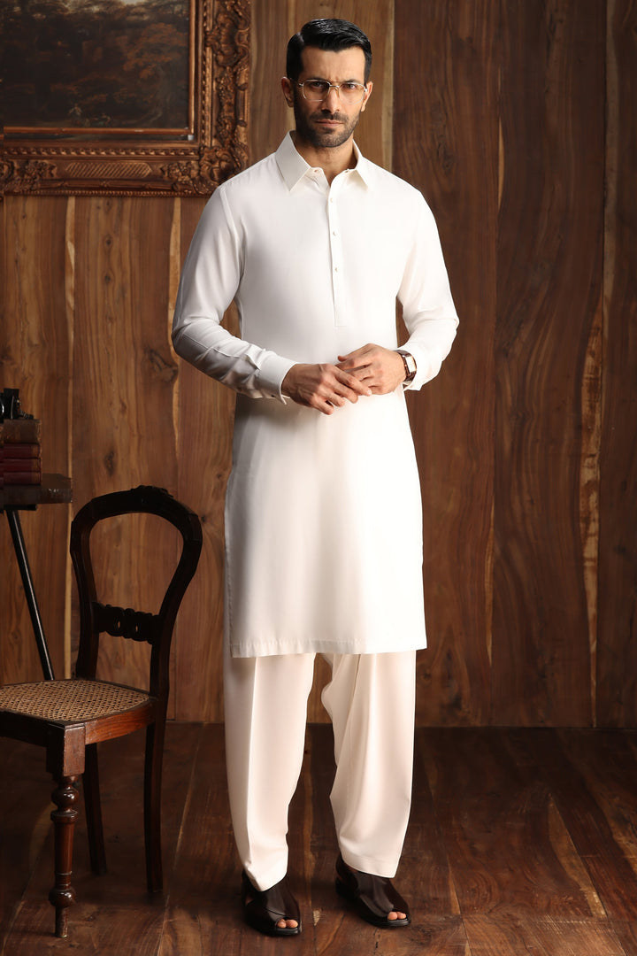 Blended Off White Shalwar Kameez - Cast & Crew