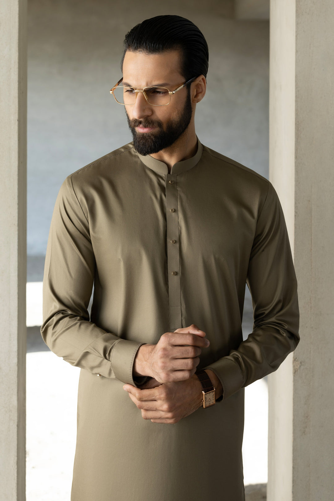 Cotton Olive Shalwar Kameez - Cast & Crew
