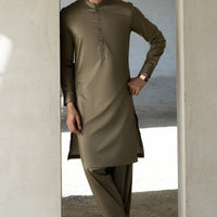 Cotton Olive Shalwar Kameez - Cast & Crew