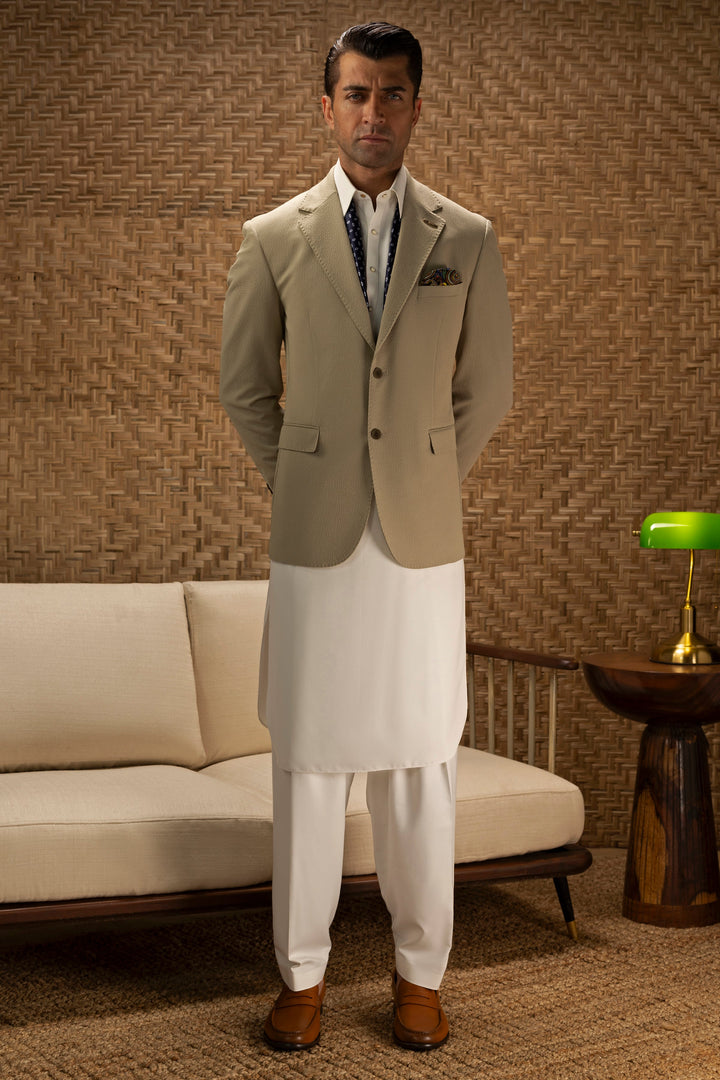 Blended Optical White Shalwar Kameez - Cast & Crew