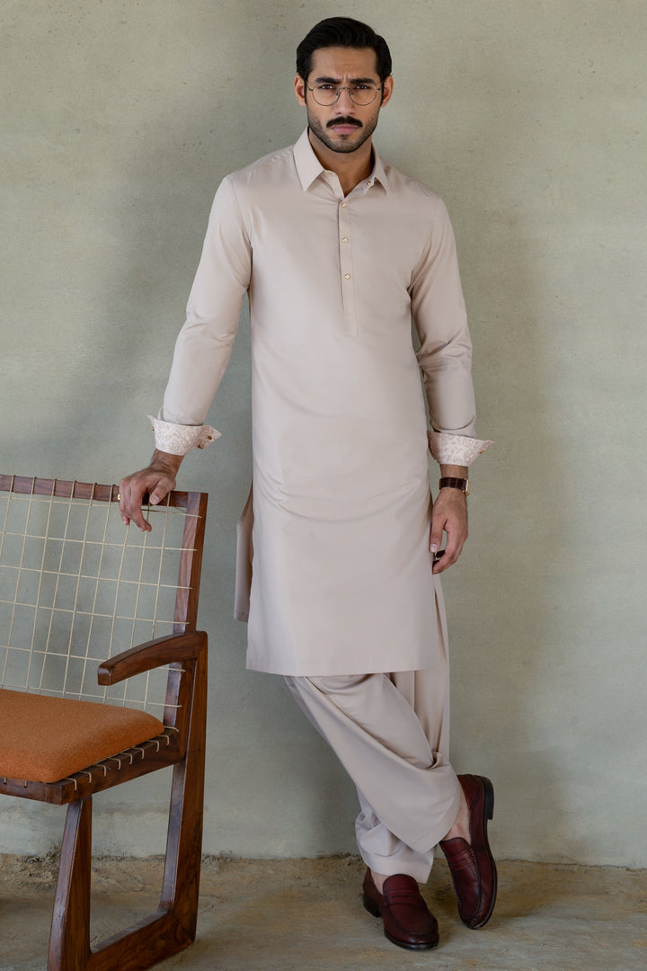 Blended Light Beige Shalwar Kameez - Cast & Crew