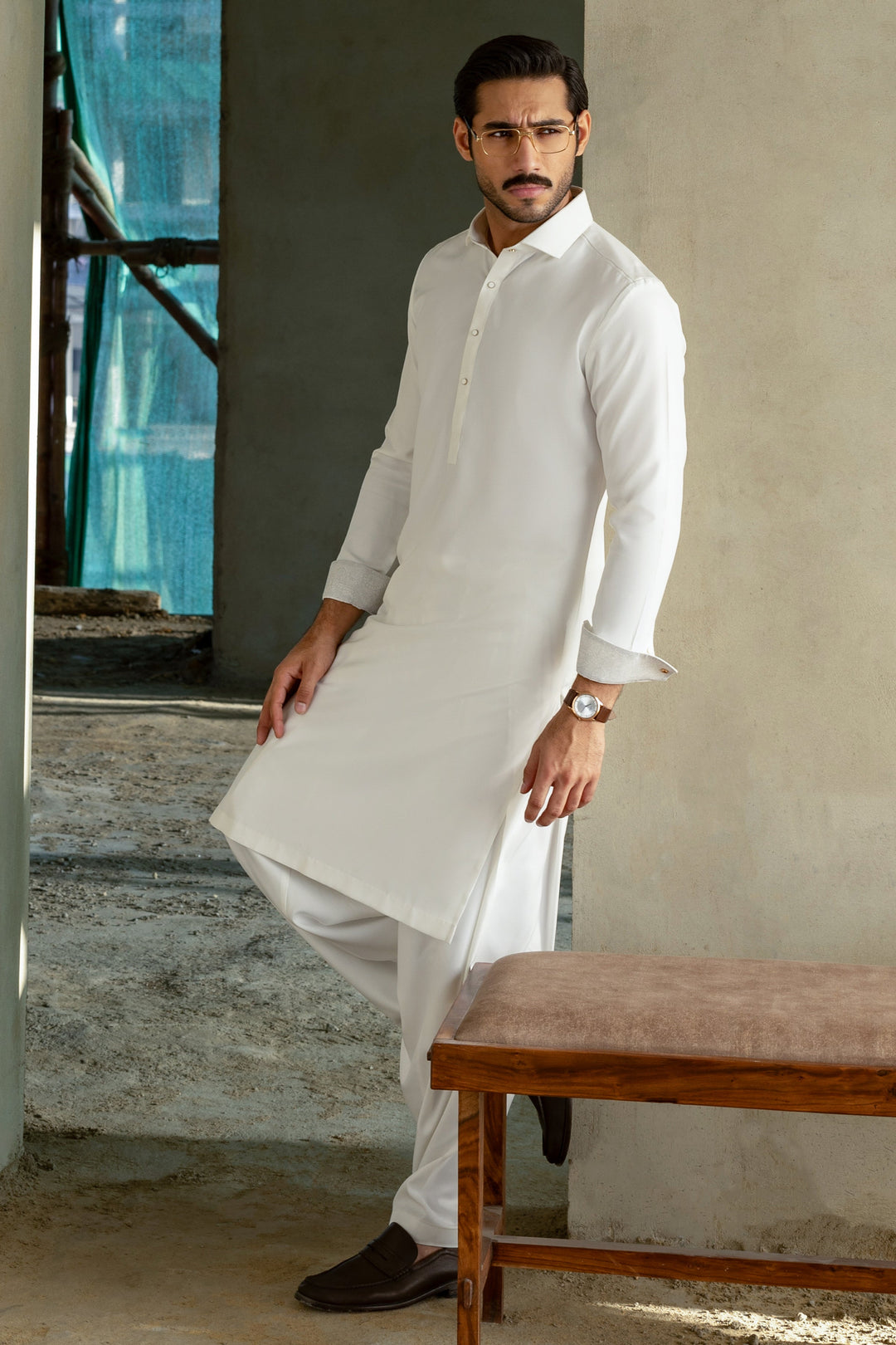 Blended Off White Shalwar Kameez - Cast & Crew