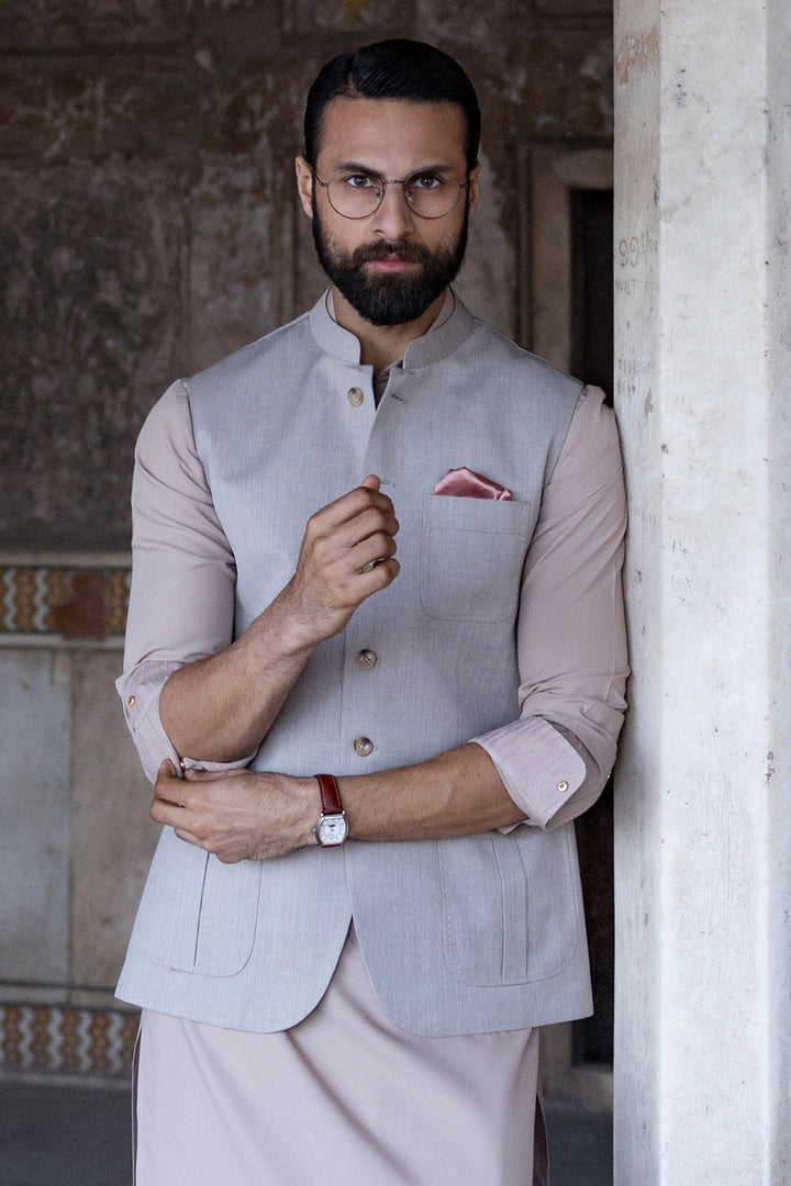 Blended Tea Pink Shalwar Kameez - J. Junaid Jamshed