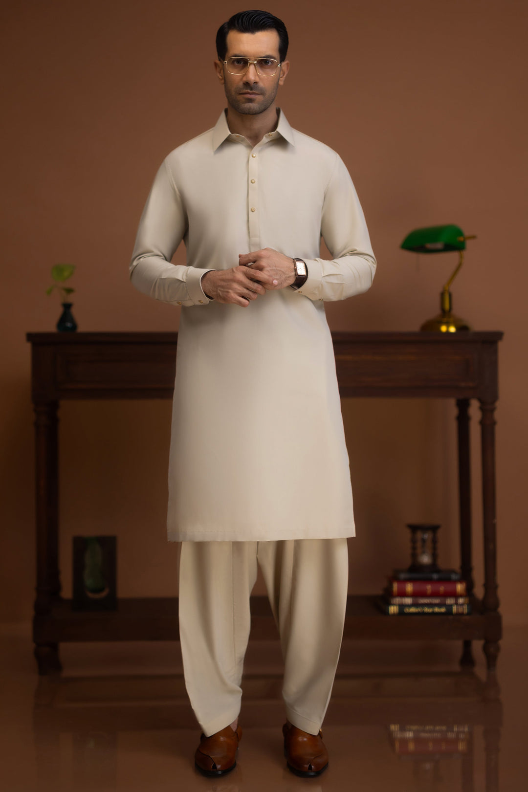Blended Pale Khaki Shalwar Kameez - Cast & Crew