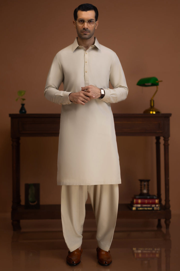 Blended Pale Khaki Shalwar Kameez - Cast & Crew
