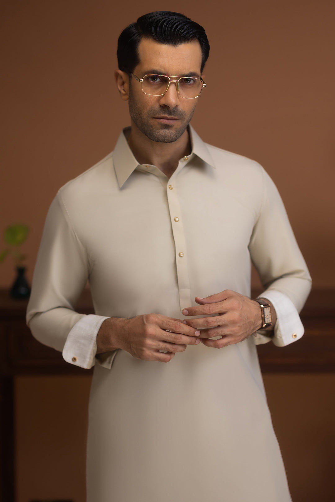 Blended Pale Khaki Shalwar Kameez - Cast & Crew