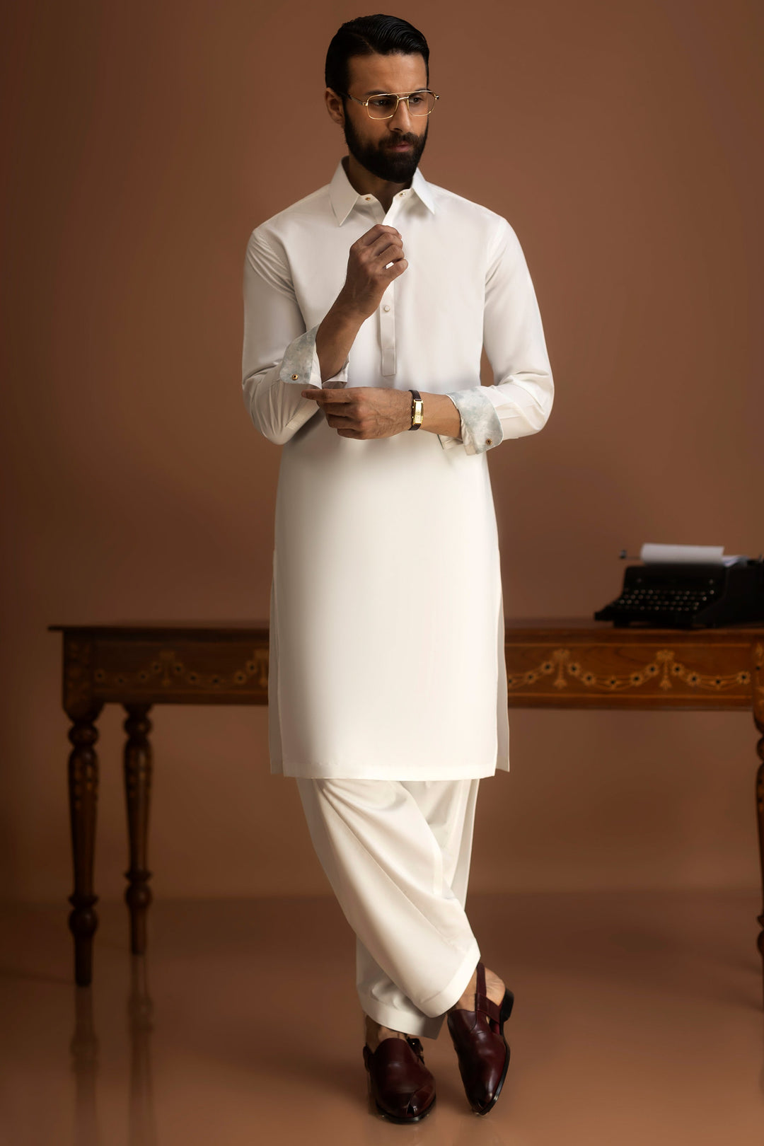 Blended Optical White Shalwar Kameez - J. Junaid Jamshed