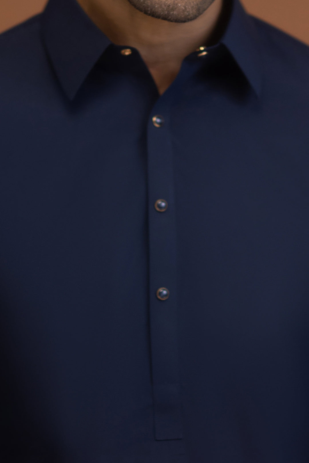 Blended Navy Shalwar Kameez - J. Junaid Jamshed