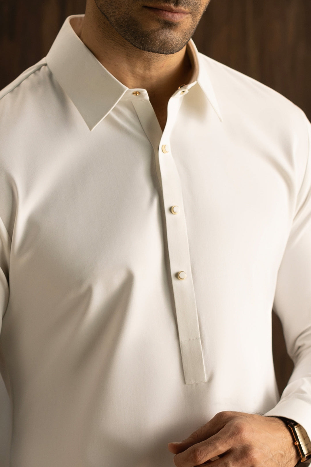 Blended Optical White Shalwar Kameez- Cast & Crew