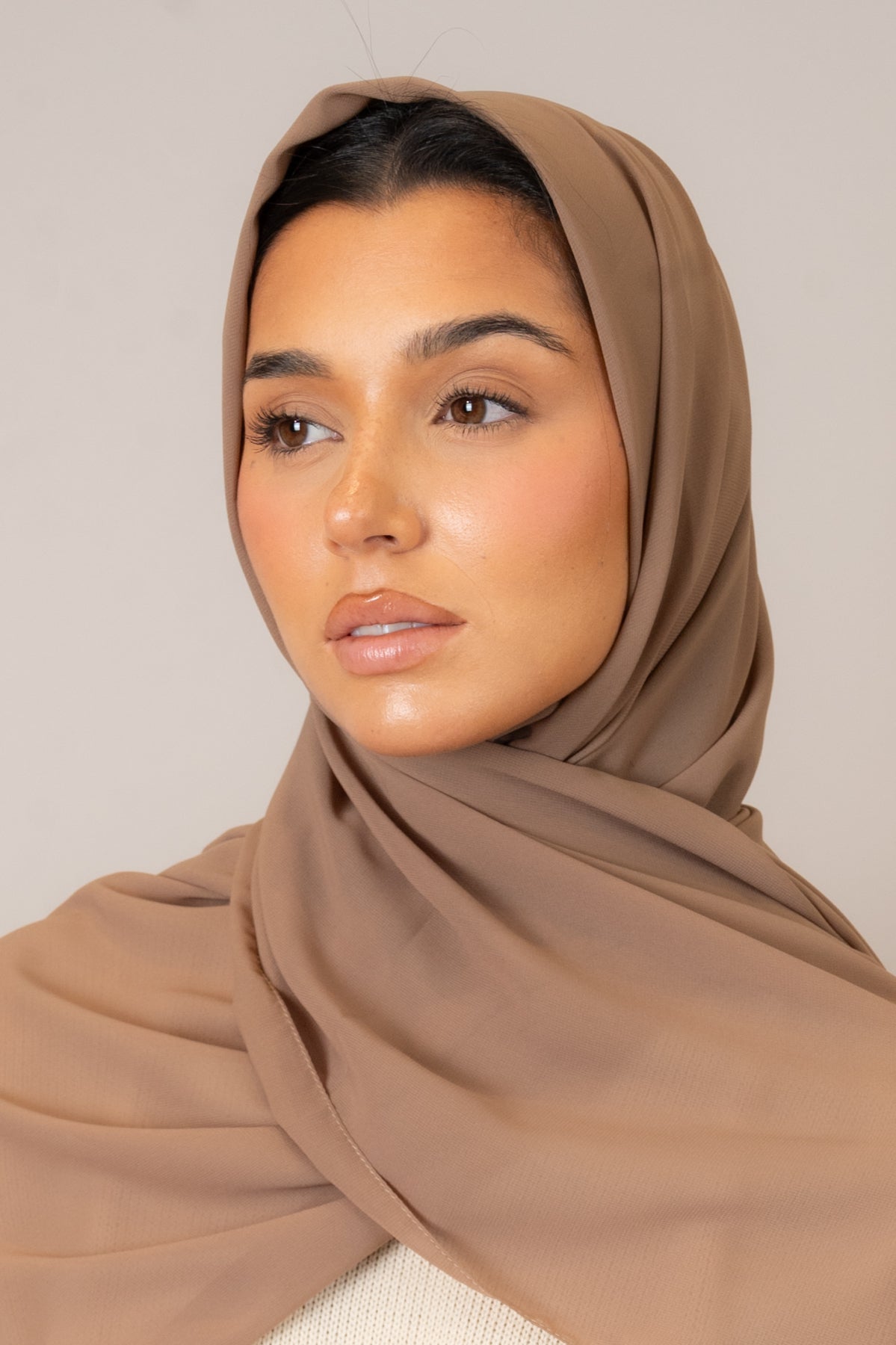 Taupe Chiffon Hijab