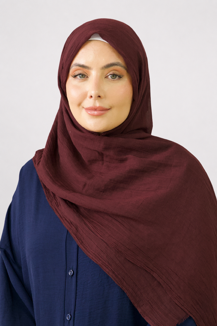 Burgandy Cotton Silk Hijab