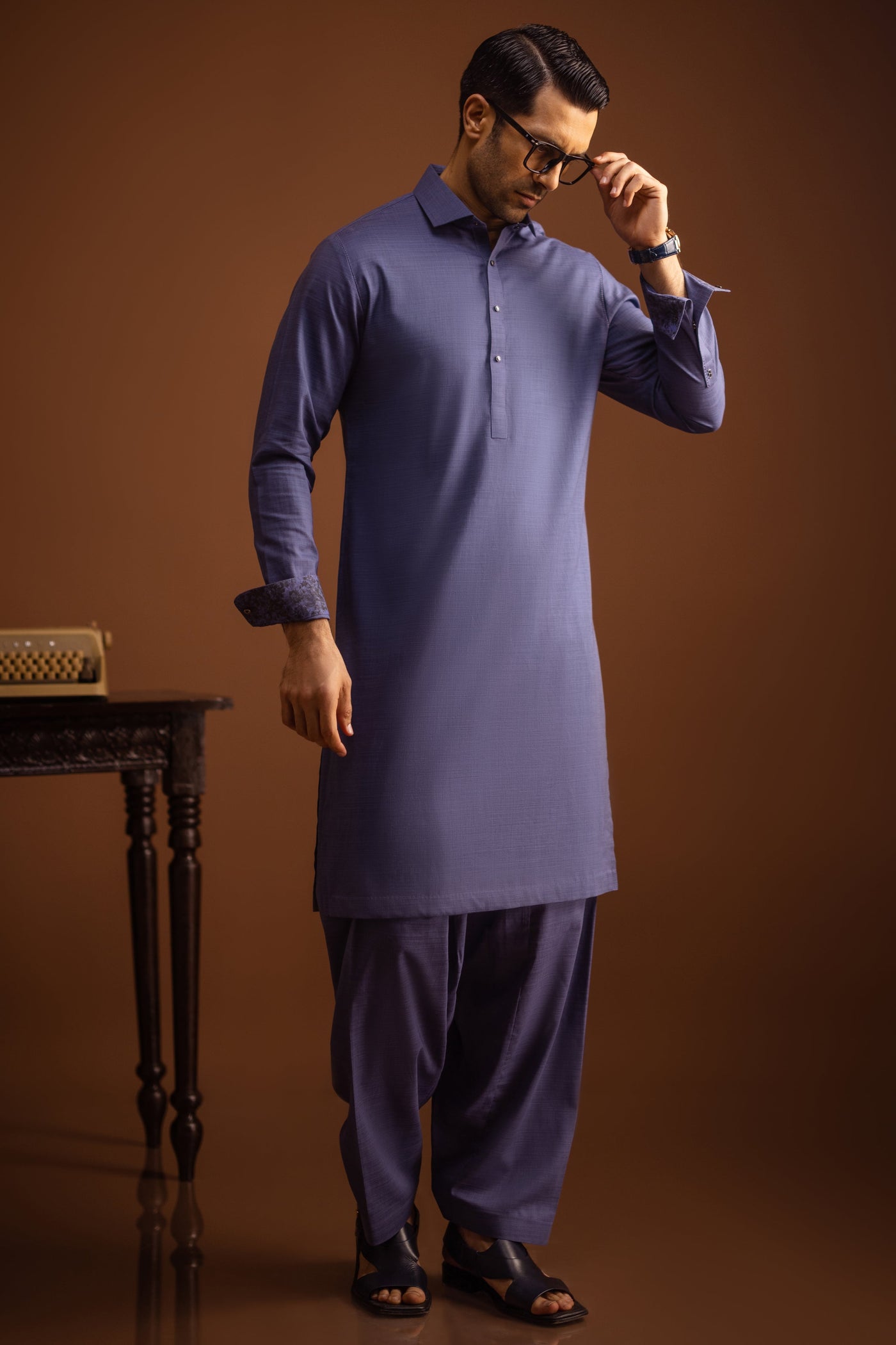 Blended Deep Blue Kameez Shalwar - Cast & Crew