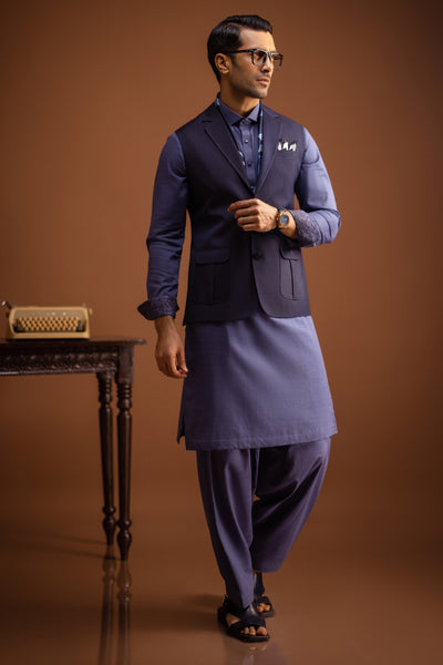 Blended Deep Blue Kameez Shalwar - Cast & Crew