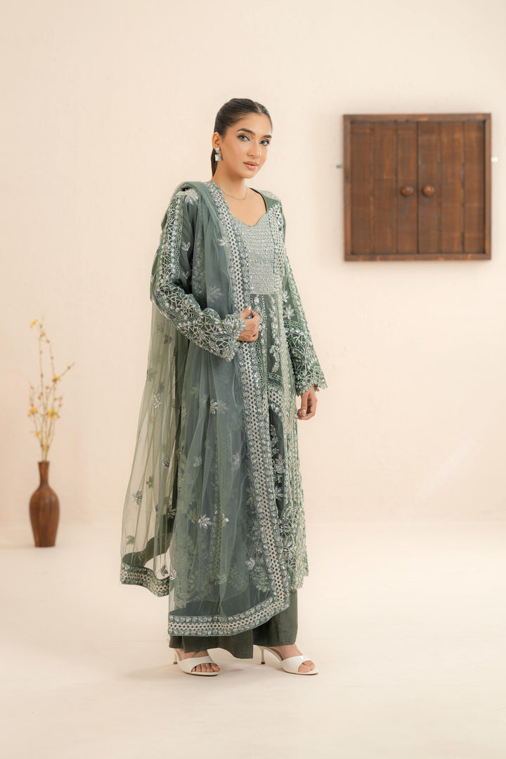 Crescent - Afrozeh La Fuchsia Stitched