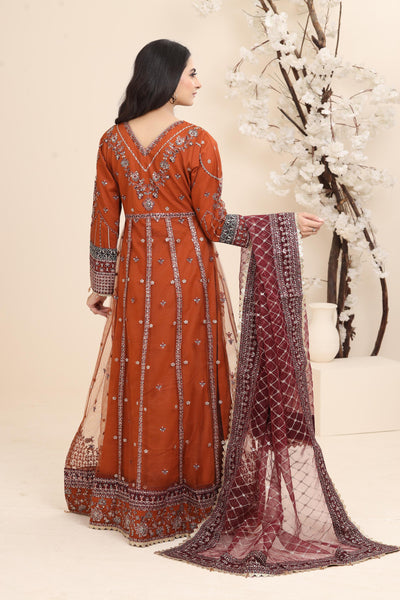 Crimson Allure - Farasha Lumiere Formal Stitched