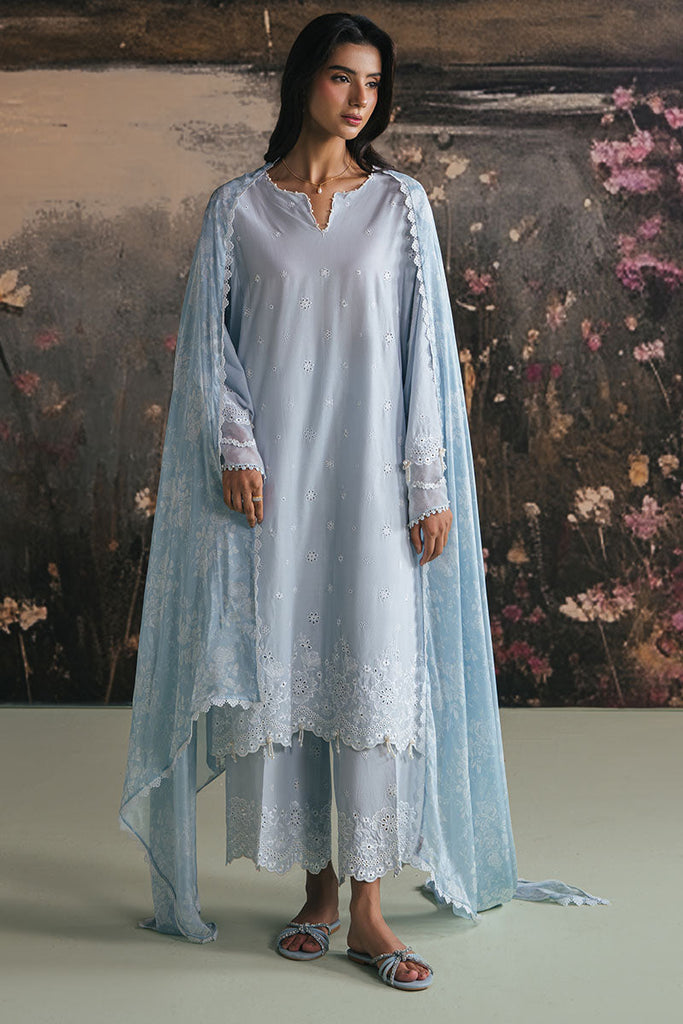 Whispy Blue - Cross Stitch Premium Lawn Stitched