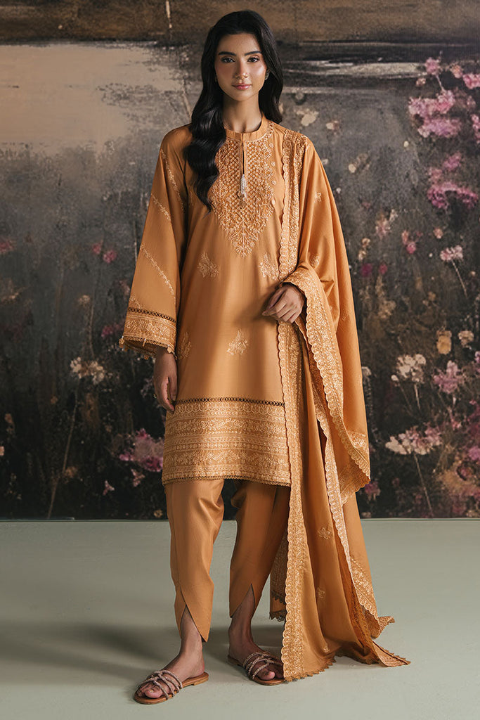Mustard Bloom - Cross Stitch Premium Lawn Stitched