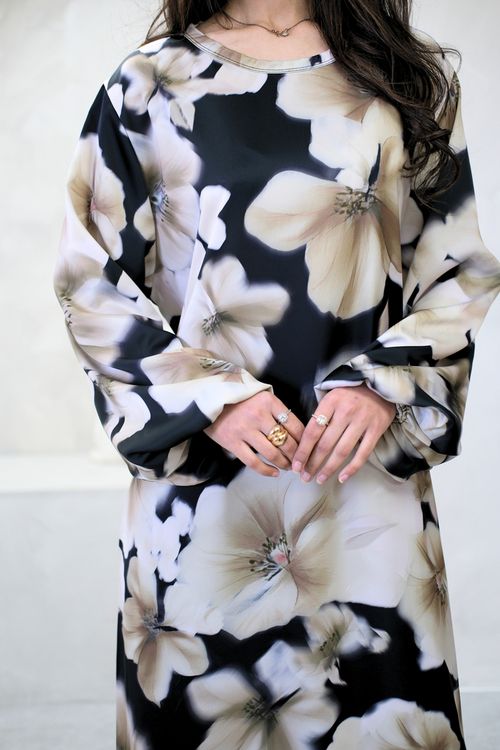 Elyra Noir Bloom Dress