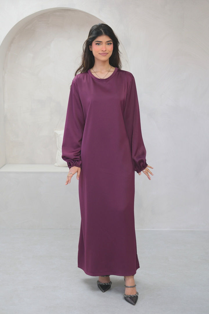 Elyra Plum Veil Dress