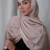 Beige Crinkle Silk Hijab