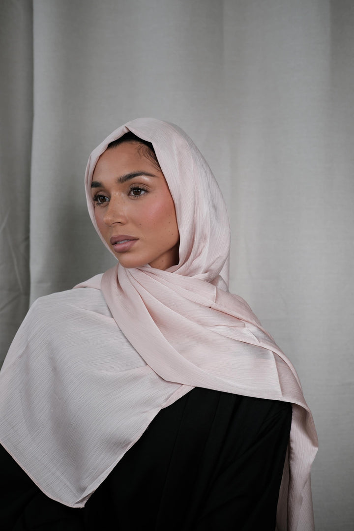 Light Pink Crinkle Silk Hijab