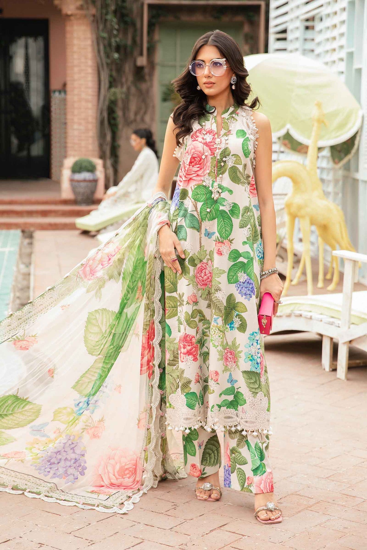 Lawn White Stitched Suit - Maria B