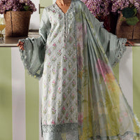 Embroidered Lawn Grey Stitched Suit - Maria B M Print '26