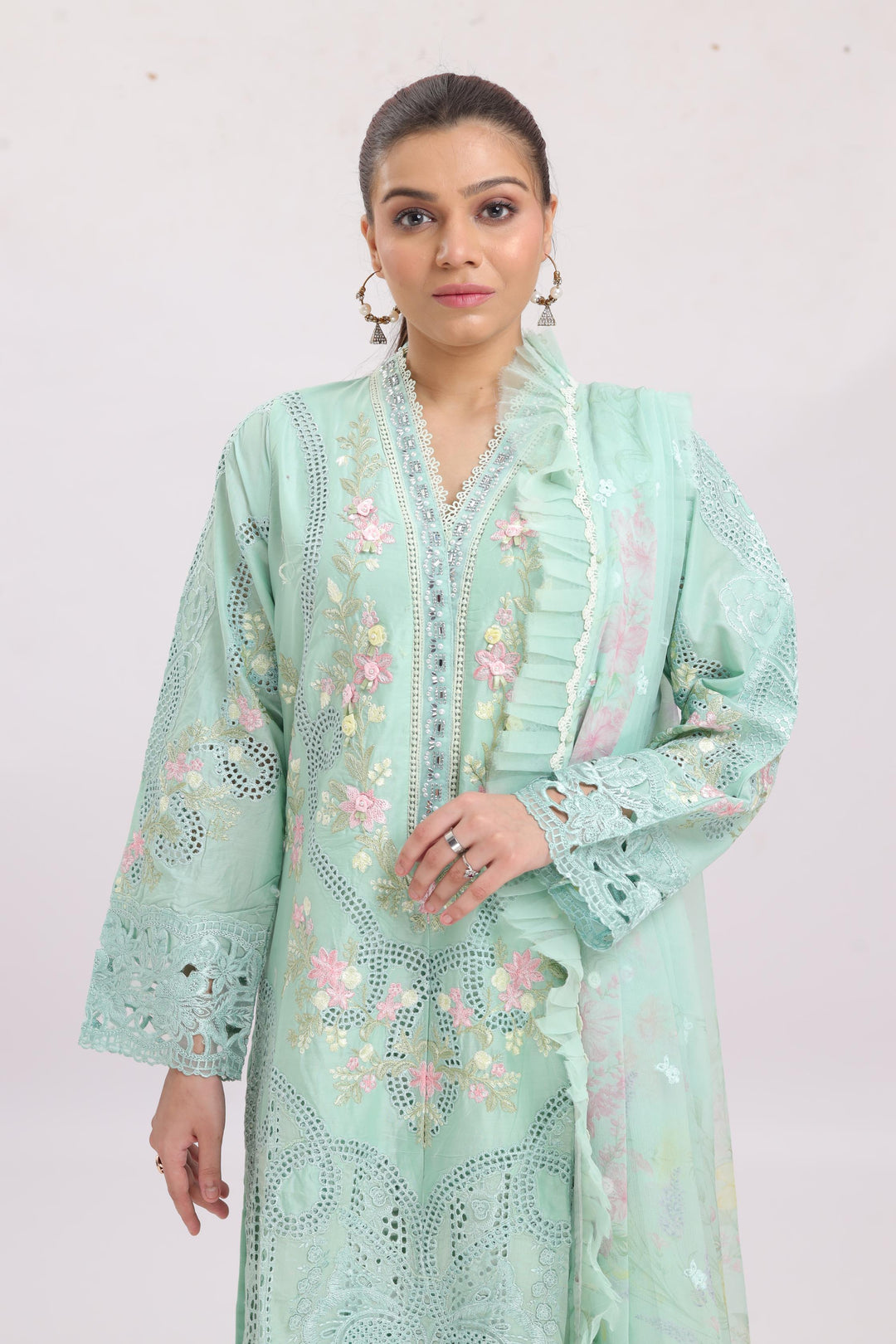 Embroidered Lawn Pista Stitched Suit - Maria B Luxury Lawn