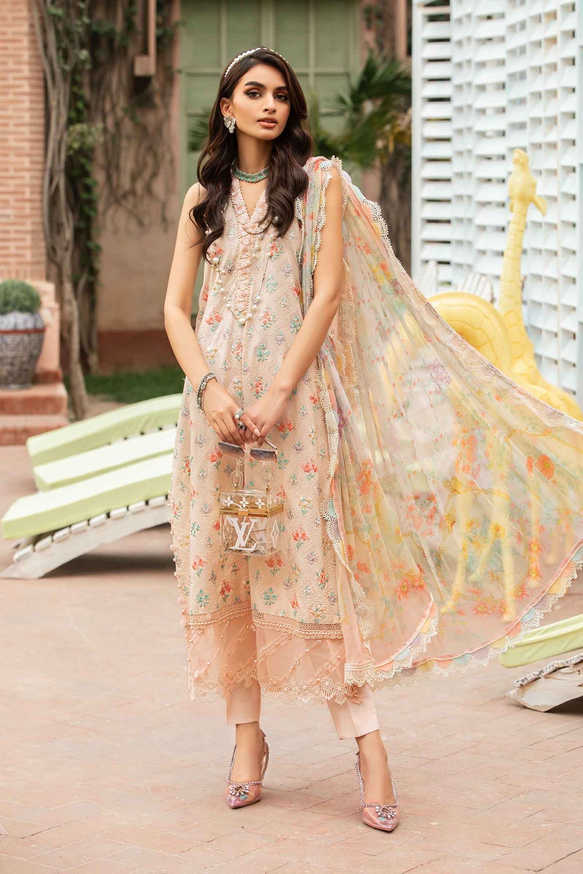 Lawn Pink Stitched Suit - Maria B