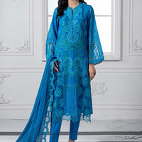Embroidered Blue Stitched Suit - Maria B Luxury Lawn