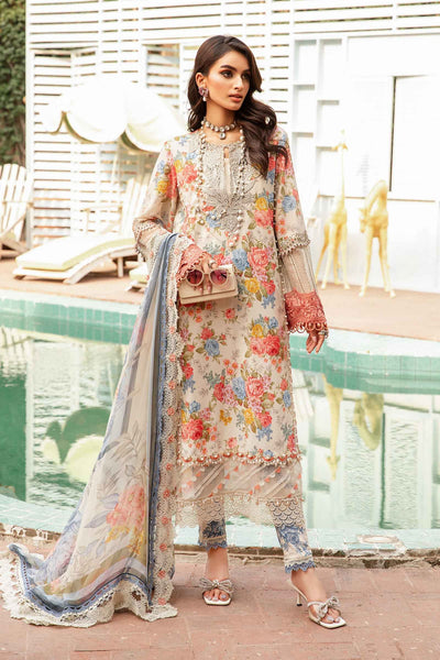 Lawn Beige Stitched Suit - Maria B