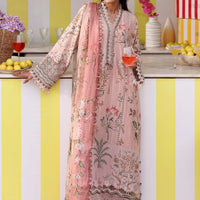 Embroidered Lawn Pink Stitched Suit - Maria B M Print '26