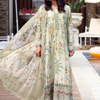 Embroidered Lawn Green Stitched Suit - Maria B M Print '26
