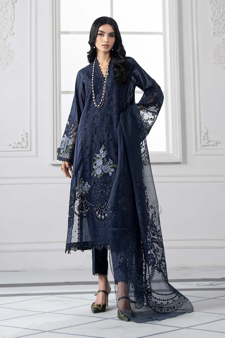 Embroidered Black Stitched Suit - Maria B Luxury Lawn