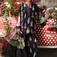 Embroidered Lawn Black Stitched Suit - Maria B M Print '26