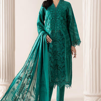 Embroidered Jacquard Lawn Ferozi Stitched Suit - Maria B