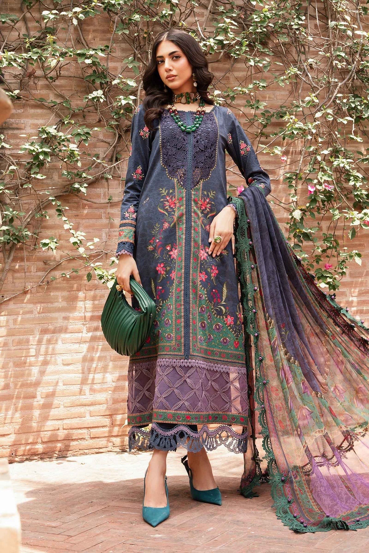 Lawn Dark Grey Stitched Suit - Maria B