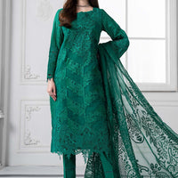 Embroidered Green Stitched Suit - Maria B Luxury Lawn