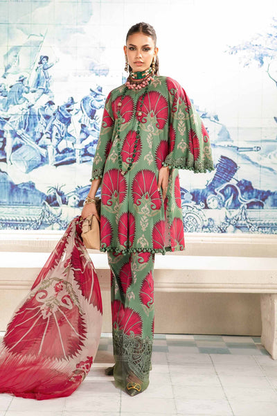 Lawn Green Stitched Suit - Maria B