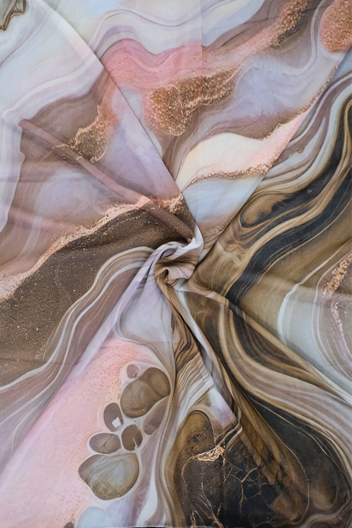 Stone Flow Light Brown Printed Hijab