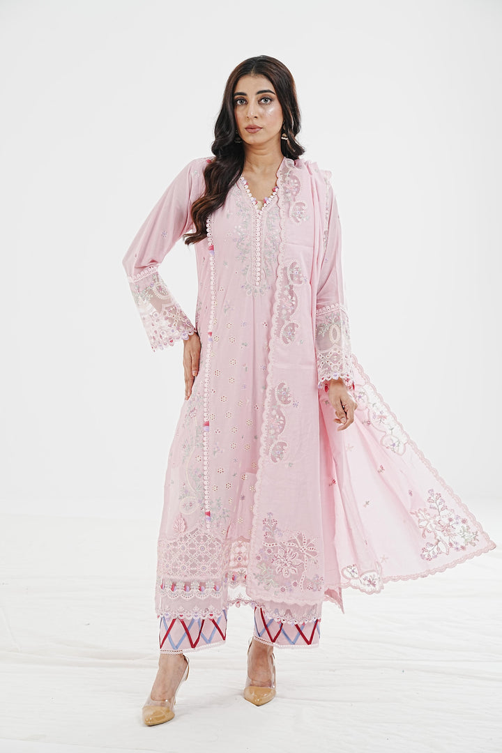 Freja - Qalamkar Qlinekari Lawn Stitched