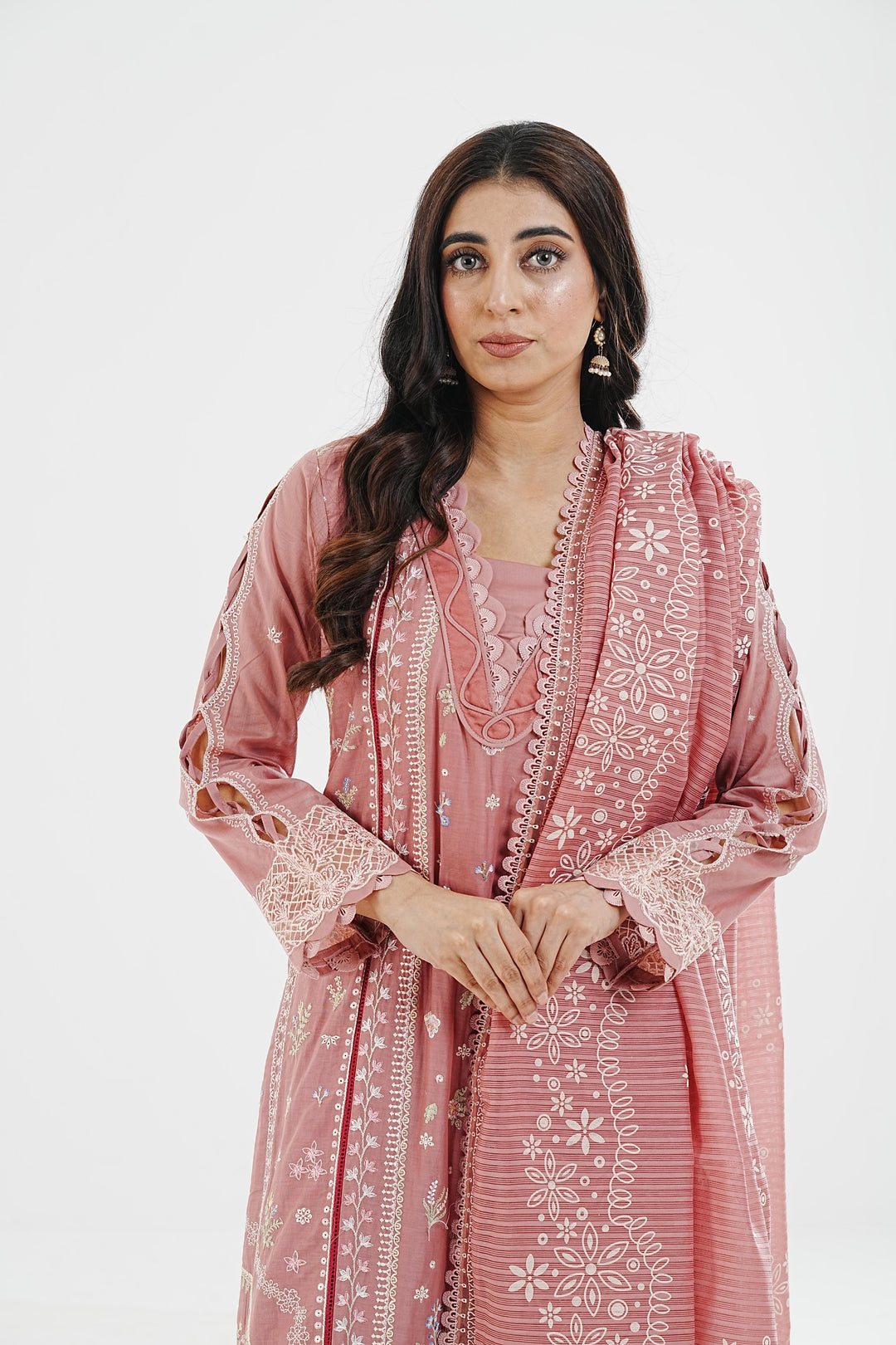 Moya - Qalamkar Qlinekari Lawn Stitched