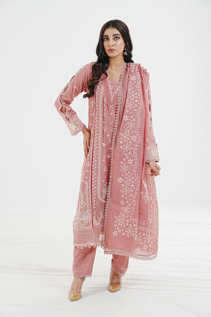 Moya - Qalamkar Qlinekari Lawn Stitched