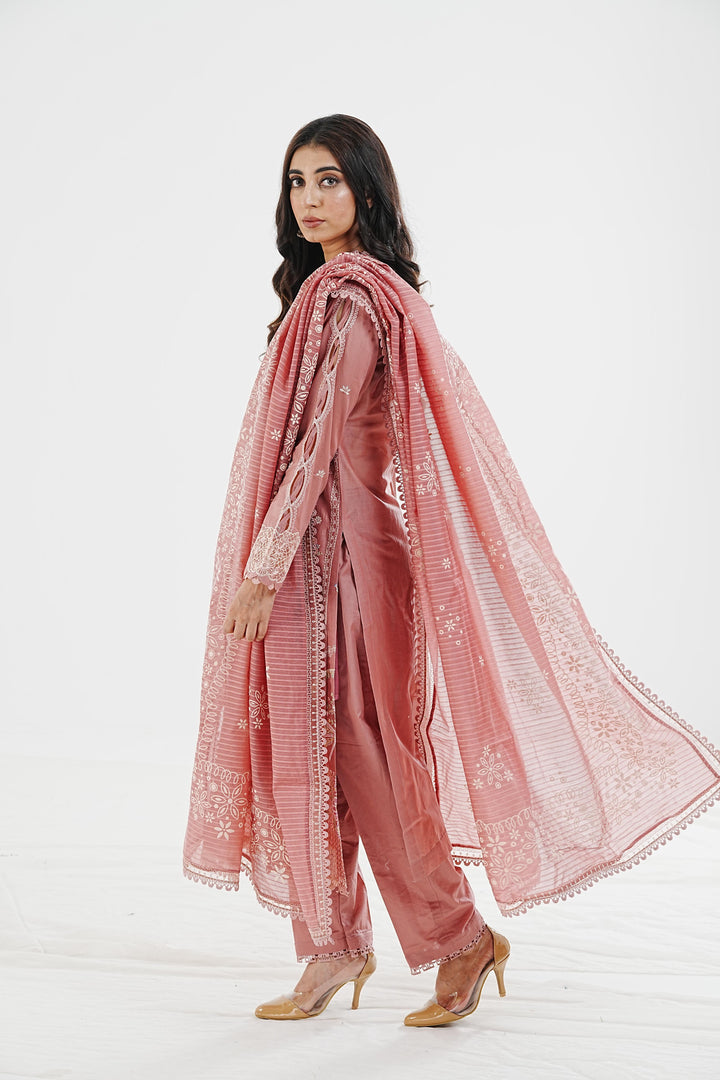 Moya - Qalamkar Qlinekari Lawn Stitched