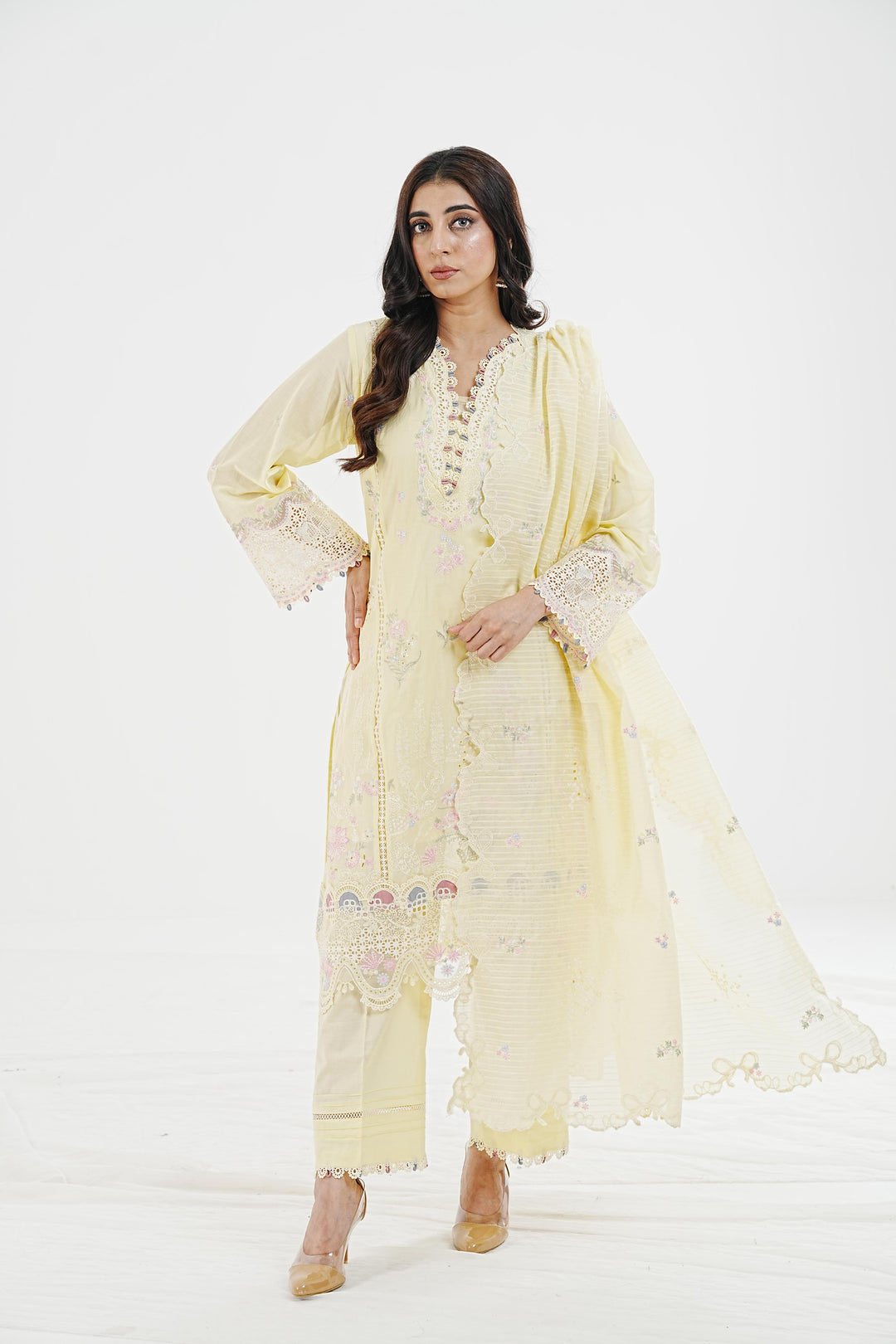 Keva - Qalamkar Qlinekari Lawn Stitched