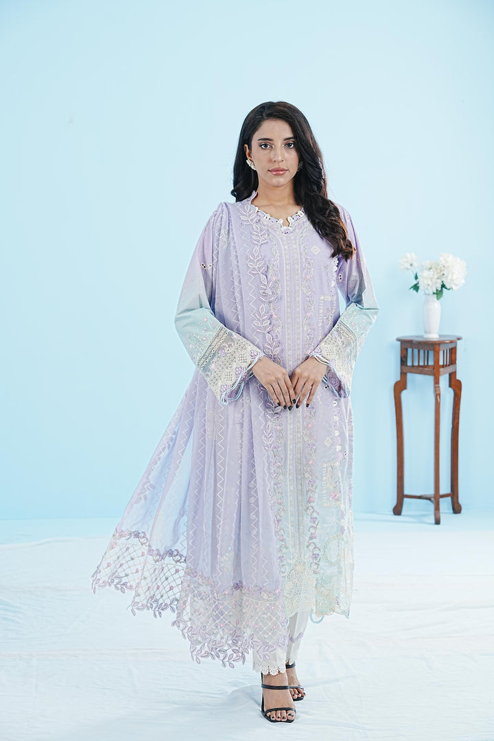 Clio - Qalamkar Qlinekari Lawn Stitched