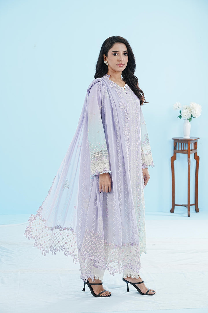 Clio - Qalamkar Qlinekari Lawn Stitched