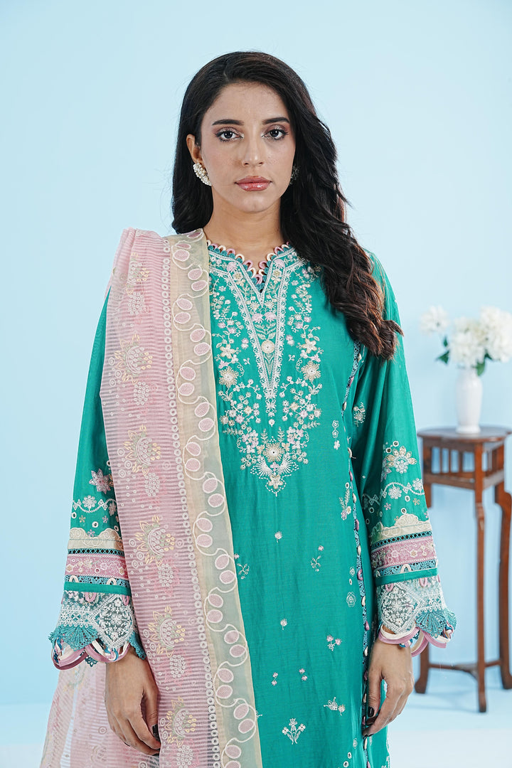 Elida - Qalamkar Qlinekari Lawn Stitched